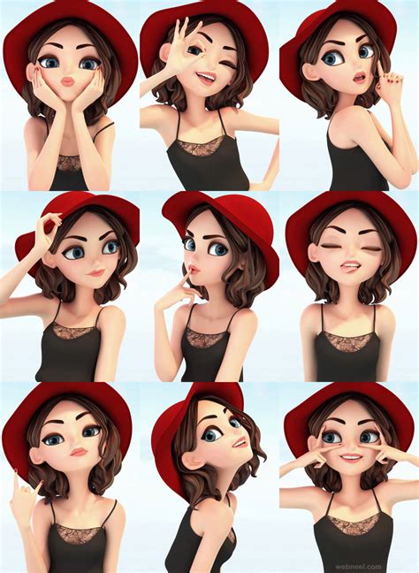 Cute Cartoon Girl 3d Characters