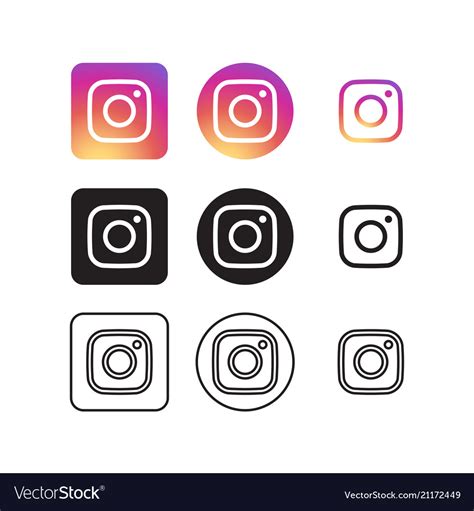 Instagram Social Media Icons Royalty Free Vector Image
