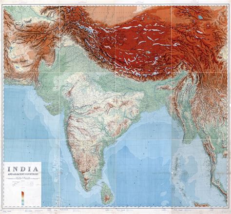Large Scale Old Topographical Map Of India India Asia Mapsland