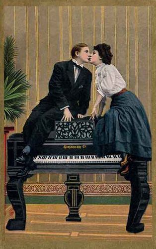 Public Domain Postcard Images Lovers Couple Illustration Vintage