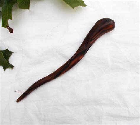 Hand Carved Spalted Wood Shawl Pin Shawl Brooch Shawl Stick Etsy
