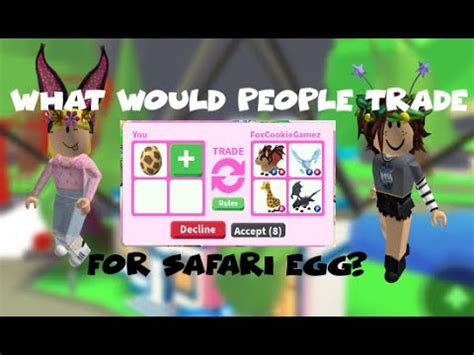 Check spelling or type a new query. What Would People Trade For Safari Egg? | Adopt Me - YouTube