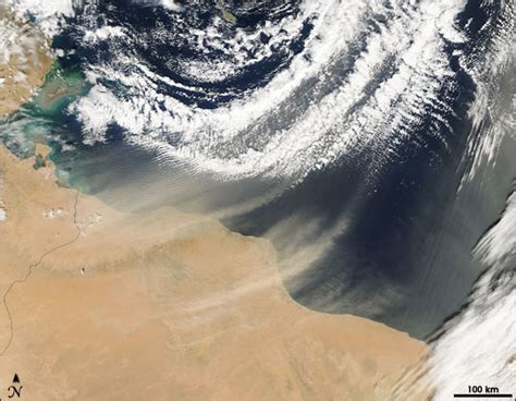 Dust Plumes Off North Africa Coast