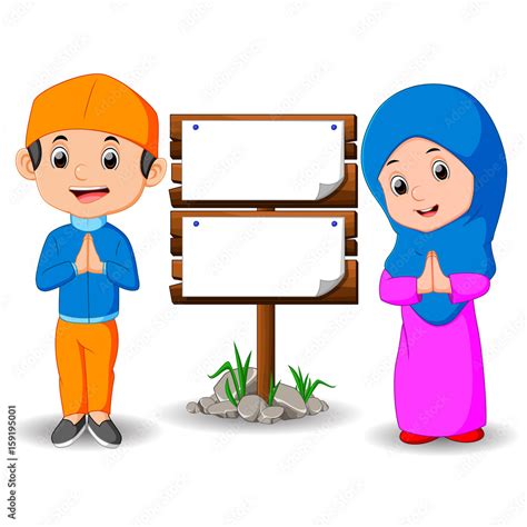 Muslim Kid Cartoon Stock Vector Adobe Stock