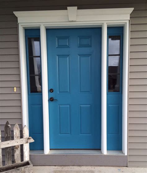 Gray House Blue Front Door Love This Need A Little Darker Blue