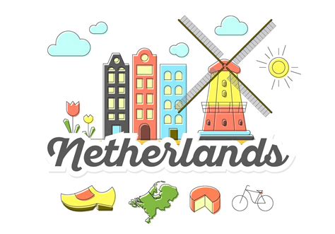 netherlands icons vector art design netherlands cartoon images