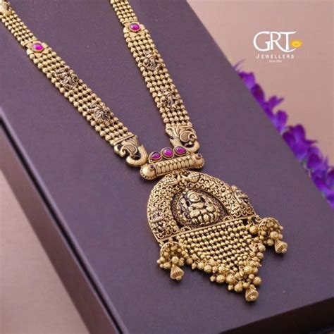 Prettiest Gold Antique Long Necklace Designs • South India Jewels