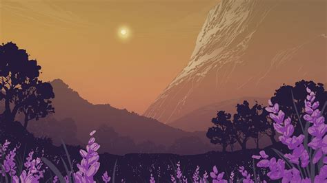 Download Wallpaper 1280x720 Landscape Mountains Art Lavender