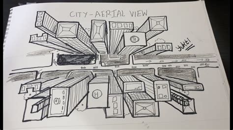 Learn To Sketch Aerial View Of City From Birds Eye View Youtube