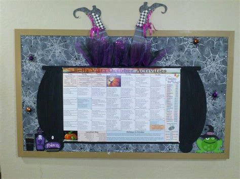 Halloween Bulletin Board Crashing Witch Legs Cauldron Halloween