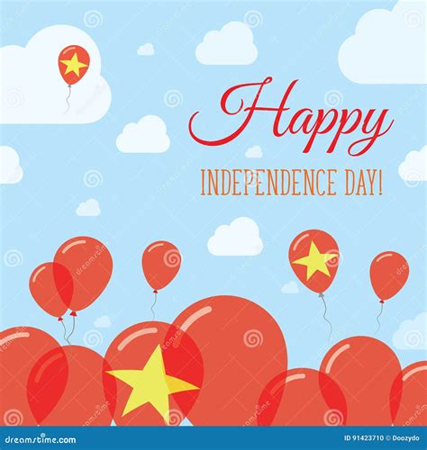 Vietnam Independence Day Flat Patriotic Design Stock Vector