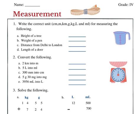 A Comprehensive Guide To Measurement Worksheet For Class 4th Learners