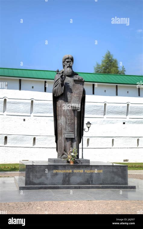 Monument To St Sergius Of Radonezh Near The Monastery Walls Of The