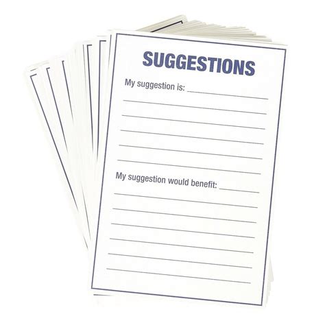 100 Count Refill Suggestion Box Cards For Suggestion Boxes