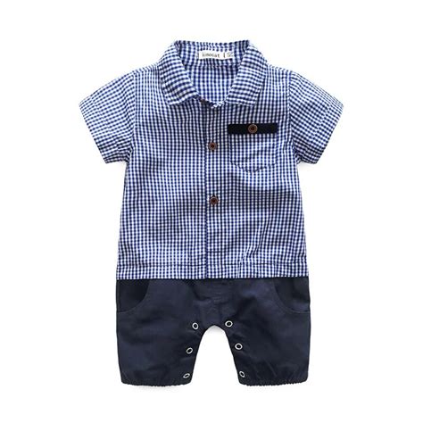 Kimocat Baby Boy Summer Clothes Necktie Infant Gentleman Romper Toddler