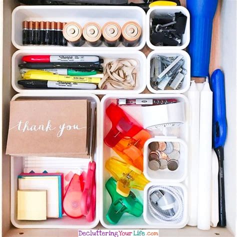 How To Organize Your Office Drawers Or Junk Drawer Simple Diy Ideas