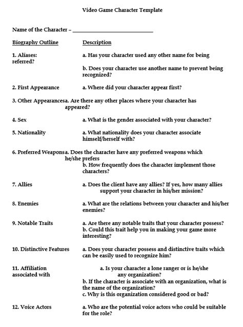 Character Biography Template Ultimate Guide With 14 Templates To