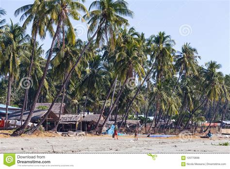 Thandwe Village Ngapali Beach In Myanmar Editorial Stock Photo
