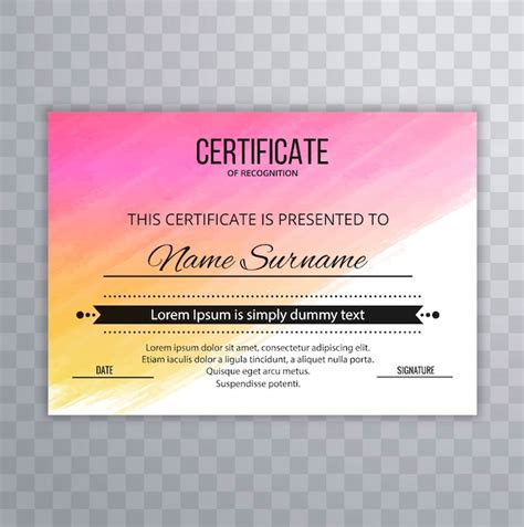 Diploma De Premios De La Plantilla Premium Del Certificado Vector