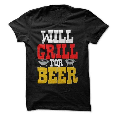 Will Grill For Beer T Shirt Funny Bbq Tee Cook Out Shirt Womens