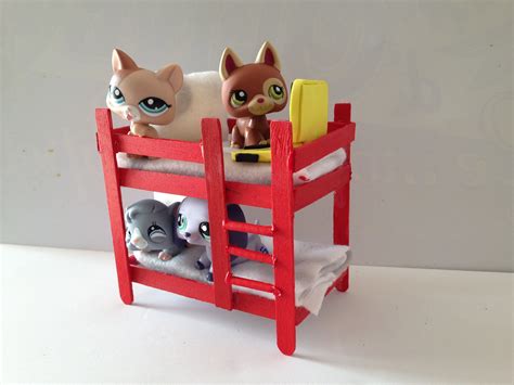 Here is my finished littlest pet shop house that i made out of old cardboard boxes. How to make a LPS bunk bed: LPS accessories (With images) | Lps diy accessories, Lps crafts, Lps ...