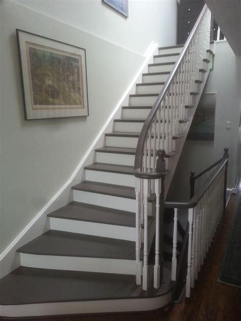 Beautiful Painted Staircase With Cork Treads Painted Stairs