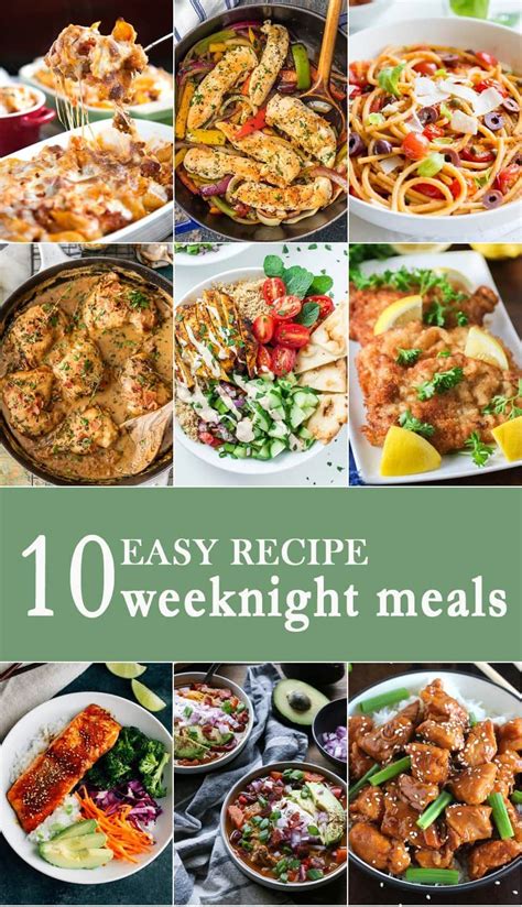 10 Easy Weeknight Meals | Weeknight meals, Easy weeknight ...