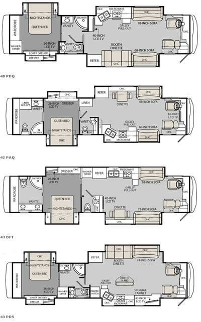 The ideal floor plan will allow you to move easily and enjoy your indoor activities more comfortably. 2011 Monaco Diplomat floorplans