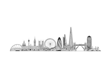 London Skyline Drawing A2 London Landmarks Drawing London Etsy New