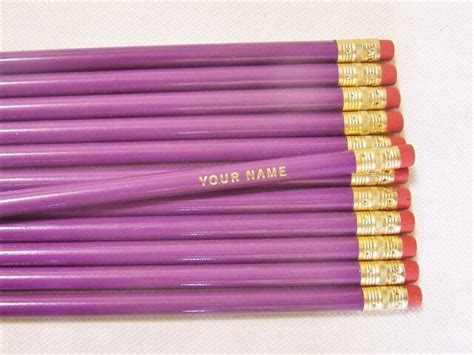 12 Round Light Purple Personalized Pencils Ebay