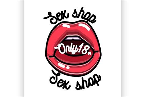 Color Vintage Sex Shop Banner Pre Designed Illustrator Graphics