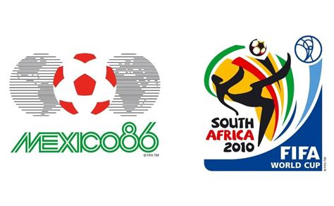Ai méxico, en la ignauración.jugaron bien. Logos de México 86 y Sudáfrica 2010 compiten por ser el mejor.
