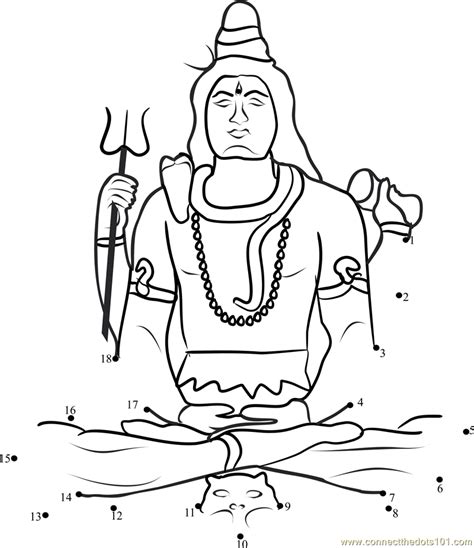 Lord Shiva Dot To Dot Printable Worksheet Connect The Dots