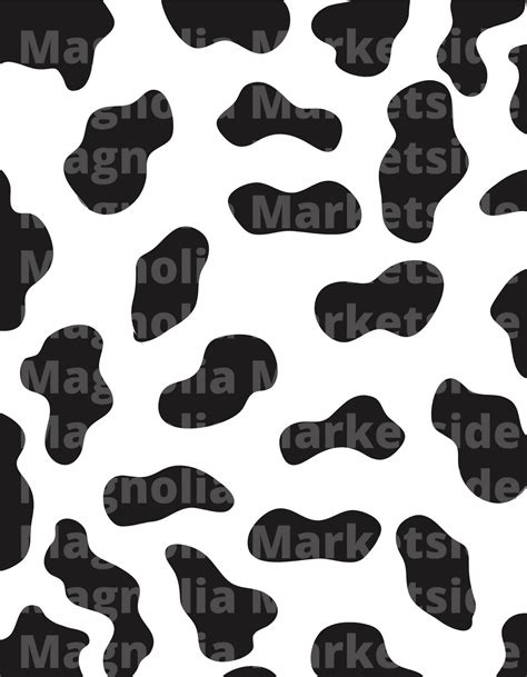 Svg Cow Print Cowhide Pattern Digital Download File Craft Etsy