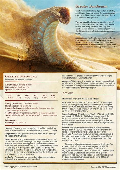 Greater Sandwurms Of Amonkhet Dnd Monsters Dnd Dragons Dungeons And