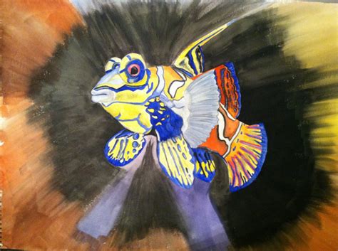 Mandarin Fish 18by24 Watercolor Paintings Etsy