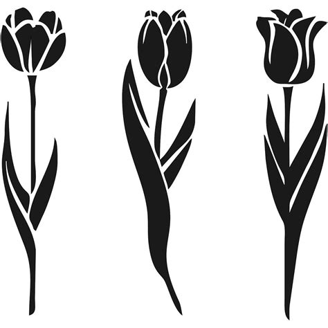 Download Gourmet Rubber Stamps Stencil 6-inch x 6-inch-Three Large Tulips, Other, Multicoloured: Amazon ...