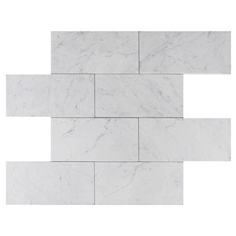 6” X 12” Carrara White Marble Subway Tile Honed
