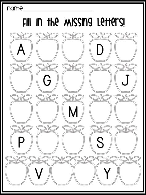 Apple Letter Fill In The Blank Trace English Worksheets For