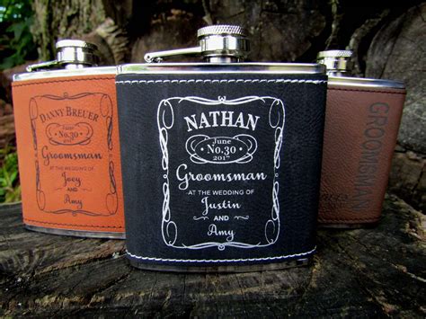 Custom Engraved Flask For Groomsmen Custom Engraved Whiskey Lover T