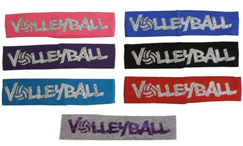 Glitter Volleyball Cotton Spandex Fabric Headbands In Several Color