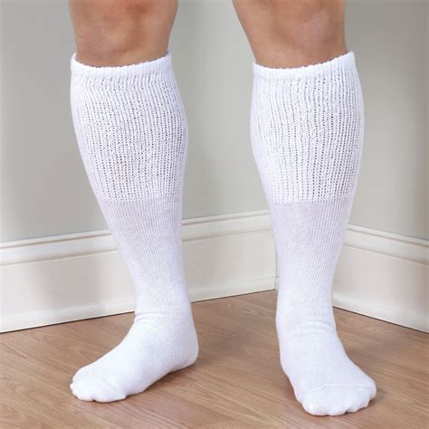Unisex Extra Wide Diabetic Tube Socks 3 Pairs Fit Up To 4e6e Foot