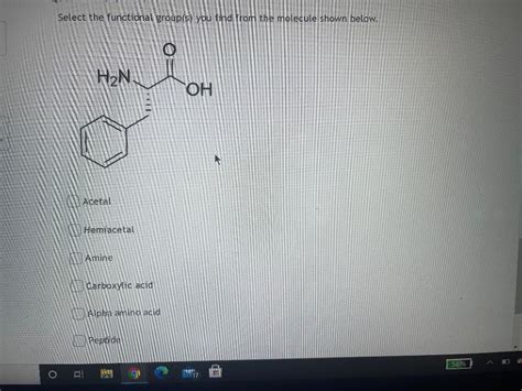 Solved Select The Functional Groups You Find From The