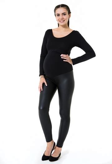 Shiny Maternity Tights High Rise Over The Bump Maternity
