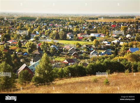 View Of Srostki Village Altai Krai Western Siberia Russia Stock