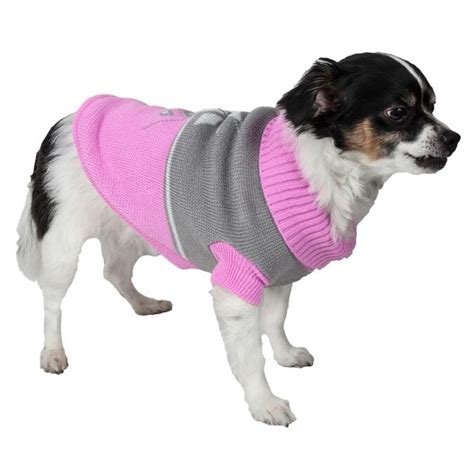 Pet Life Small Pink And Grey Dogcat Sweater In The Pet Clothing