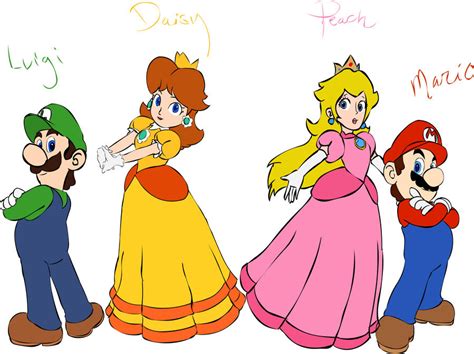 Luigi Daisy Peach And Mario By Shadluvsamy123 On Deviantart