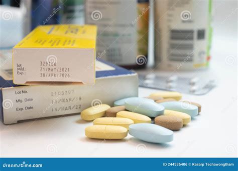 Drug Expiration Dates Expiry Date On Old Packet Of Medication Stock