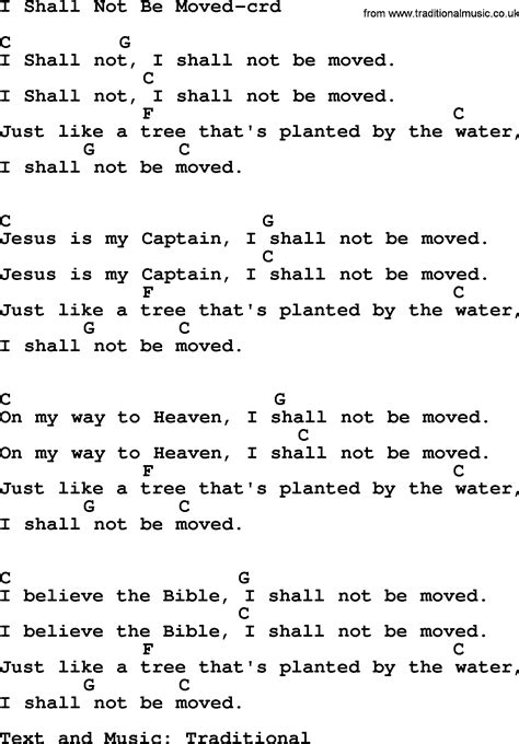 Top Hymn I Shall Not Be Moved Lyrics Chords And PDF