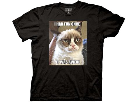 Grumpy Cat T Shirt I Had Fun Once It Was Awful Super Cool Birthday T
